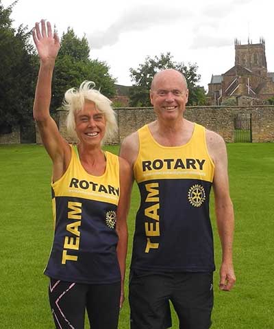 Rotarians Stewart Cursley & Rachel Goodfellow in the TEAM Rotary Running Vest Rotarians Stewart Cursley & Rachel Goodfellow in the TEAM Rotary Running Vest